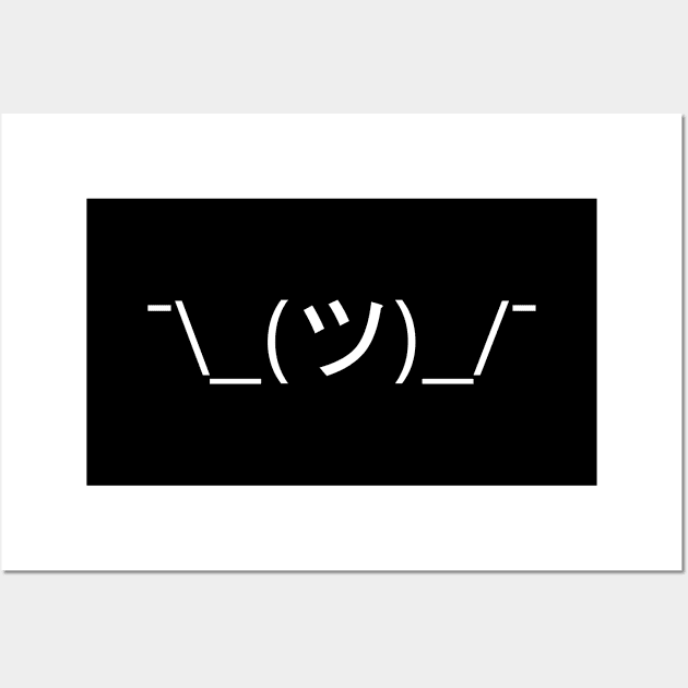 Shrug Emoticon ¯\_(ツ)_/¯ Japanese Kaomoji Wall Art by tinybiscuits